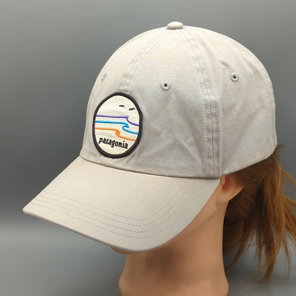 Patagonia Tide Ride Hat Wave Surf Embroidered Patch Gray Cap Adjustable